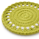 Handmade Cotton Yarn Green Crochet Doily Coaster